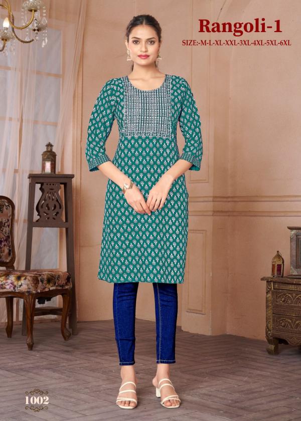 Rangoli 1 Rayon Gold Khadi Printed Kurti Collection